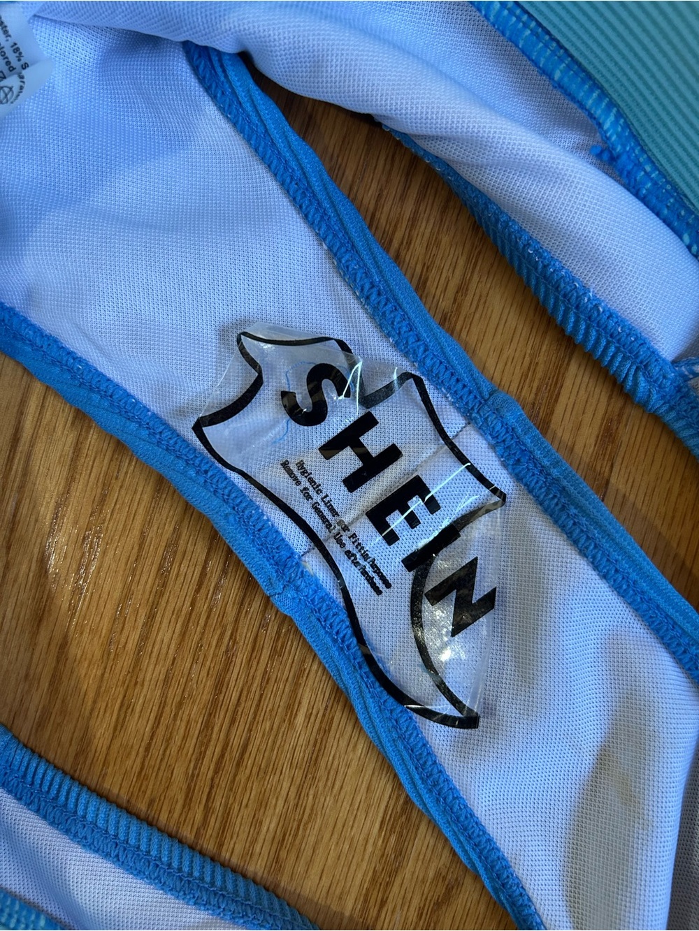 Blue Two Toned Ribbed Bikini - Picture 8 of 8